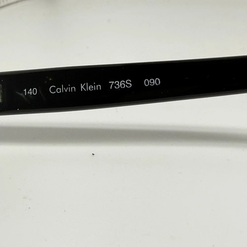 Calvin Klein 736S 090 Black Oval Cat Eye Eyeglass Frames Made in Italy 140mm